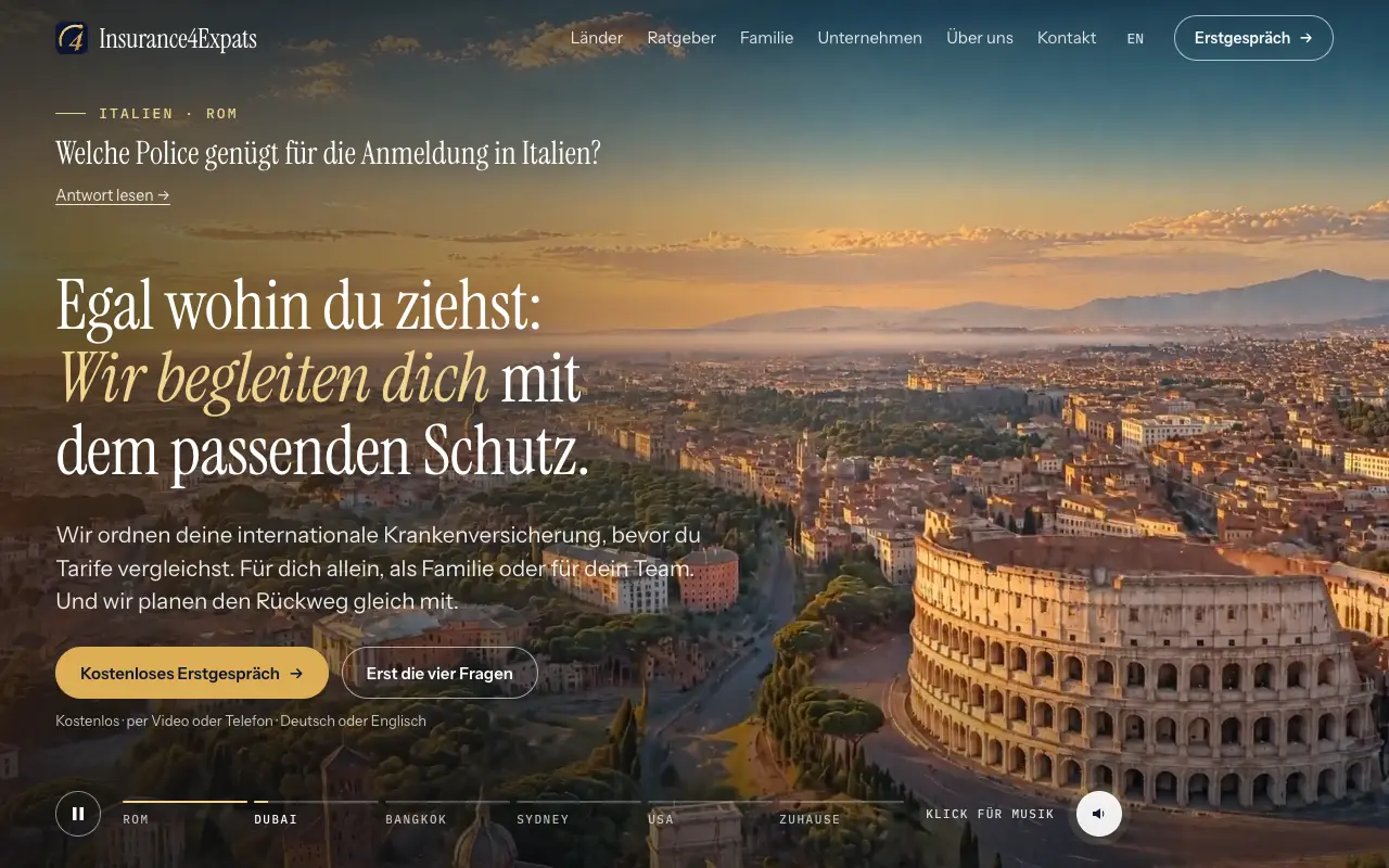 Home page of insurance4expats
